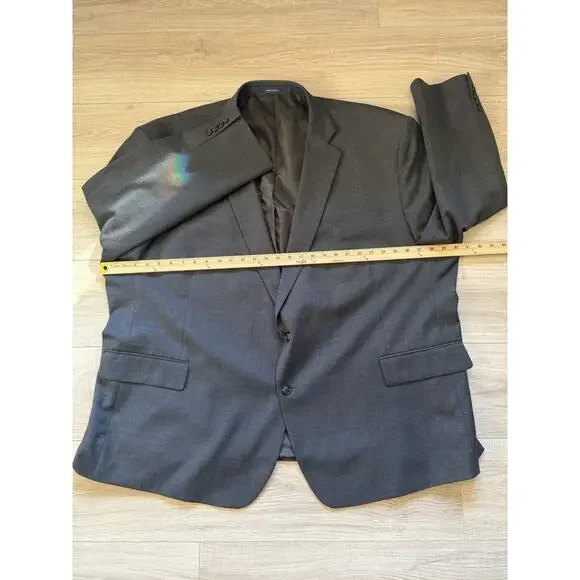 Stafford 60R Gray All Season Blazer Jacket Sport Suit Coat Wool Travel Big Tall - Picture 8 of 11